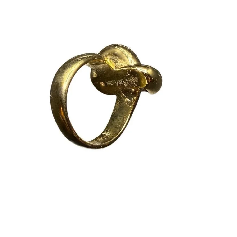 Ann Taylor gold love knot ring- size 7